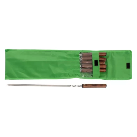 Набор шампуров плоских, 650 мм, с цельной деревянной рукояткой, в чехле, 6 шт, Camping Palisad 69682 купить в Ноябрьске