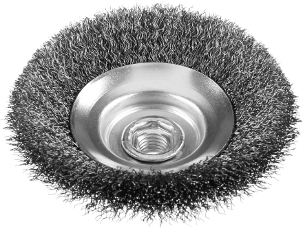 ЗУБР &quot;ПРОФЕССИОНАЛ&quot;. Щетка коническая для УШМ, витая стальная проволока 0,3мм, 100ммхМ14 35265-100_z02 купить в Ноябрьске