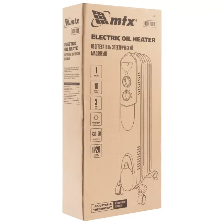 Масляный обогреватель MTX OCH-1000, 230 В, 1000 Вт // MTX 98301 купить в Ноябрьске