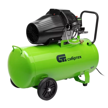 Компрессор воздушный Сибртех КК-2200/100 58009, 2,2 кВт, 350 л/мин, 100 л, прямой привод, масляный купить в Ноябрьске