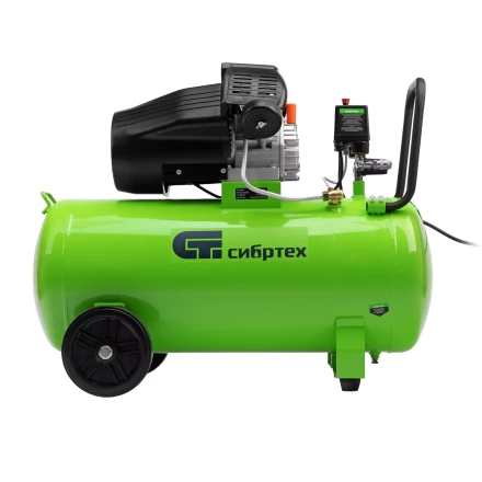 Компрессор воздушный Сибртех КК-2200/100 58009, 2,2 кВт, 350 л/мин, 100 л, прямой привод, масляный купить в Ноябрьске