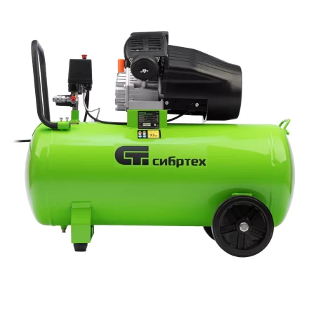 Компрессор воздушный Сибртех КК-2200/100 58009, 2,2 кВт, 350 л/мин, 100 л, прямой привод, масляный купить в Ноябрьске