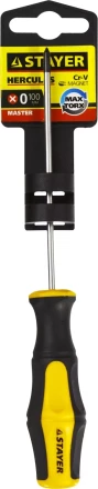 Отвертка STAYER &quot;MASTER&quot; &quot;HERCULES&quot;, Сr-V, противоскользящая рукоятка, PH0x100мм 25052-0-10_z02 купить в Ноябрьске