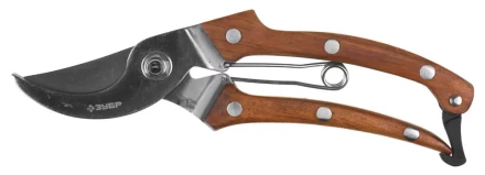 Секатор из нержавеющей стали с деревянными ручками, ЗУБР Эксперт 40103, рез до 22мм, 195мм 40103 купить в Ноябрьске