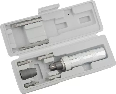 Отвертка ударно-поворотная 1/2&quot;, набор бит, 6 шт., в пласт. боксе  MATRIX 11575 купить в Ноябрьске