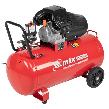 Компрессор воздушный MTX КК-2200/100, 2,2 кВт, 350 л/мин, 100 л, прямой привод, масляный купить в Ноябрьске