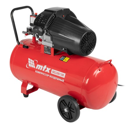 Компрессор воздушный MTX КК-2200/100, 2,2 кВт, 350 л/мин, 100 л, прямой привод, масляный купить в Ноябрьске