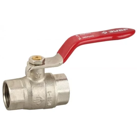 Кран ЗУБР шаровой 3/2&quot; полнопроходной &quot;мама-мама&quot;, ручка, никелированная латунь 51350-N-3/2 купить в Ноябрьске