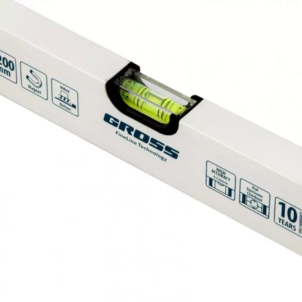 Уровень алюминиевый 1200 мм фрезерованный 3 глазка магнитный Gross 33674 купить в Ноябрьске