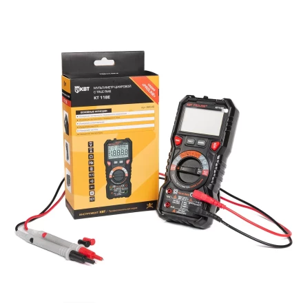 Мультиметр цифровой КВТ KT 118E с True RMS и автоматическим выбором пределов измерений (88548) купить в Ноябрьске