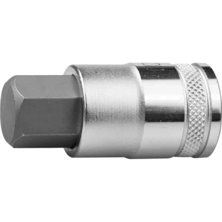 Торцовая бита-головка KRAFTOOL &quot;INDUSTRIE QUALITAT&quot;, материал S2, HEX, сатинированная, 1/2&quot;, H17 27908-17_z01 купить в Ноябрьске