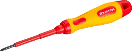 Отвертка KRAFTOOL, высоковольтная, Cr-Mo-V стержень, двухкомпонент. маслобензостойкая рукоятка, PH №0, 60мм 250084-0-060 купить в Ноябрьске