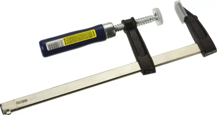 Струбцина DEXX, тип &quot;F&quot;, деревянная ручка, стальная закаленная рейка, 50х200мм 3205-50-200 купить в Ноябрьске