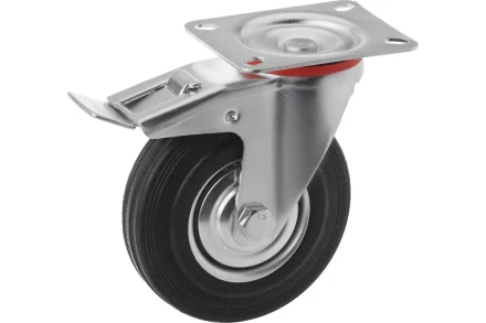 Колесо поворотное резина SCb 42 100 мм с тормозом (F) 1001717 купить в Ноябрьске