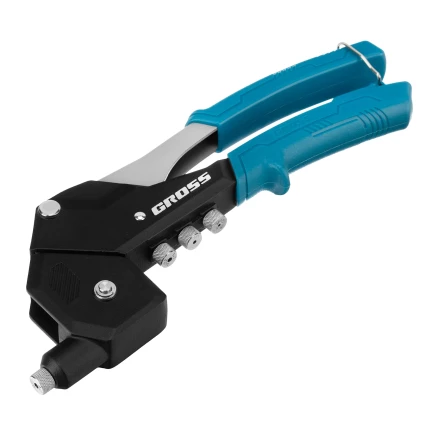 Заклепочник ручной Gross 40418, 290 мм, поворотный, 0-360, заклепки 2,4-3,2-4,0-4,8 мм купить в Ноябрьске