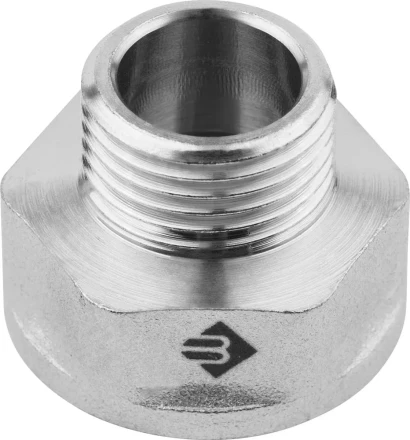 Переходник ЗУБР &quot;ЭКСПЕРТ&quot; удлиненный цилиндрический, никелированная латунь, 3/4&quot;х1/2&quot; 51283-3/4-1/2 купить в Ноябрьске