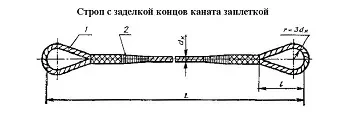 Строп канатный петлевой СКП 0.5 т L=2 м заплет купить в Ноябрьске