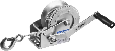 Лебедка ручная барабанная ЗУБР &quot;ПРОФЕССИОНАЛ&quot;, тяговая, тросовая, 0,7т, 8м 43113-0.7_z01 купить в Ноябрьске