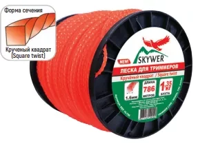 Леска для триммера SQUARE TWIST (квадрат крученый) катушка 4,0ММХ120М купить в Ноябрьске