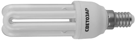 Энергосберегающая лампа СВЕТОЗАР"U-КЛАССИКА"спираль,цоколь E14(миньон),Т2,3U,теплый бел свет(2700К), 8000час, 12Вт(60) 44312-12 купить в Ноябрьске