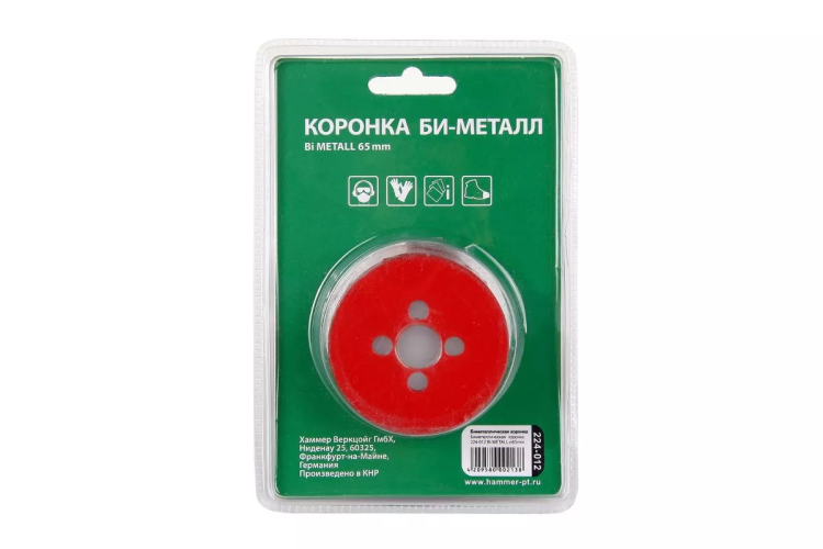 Коронка биметаллическая HAMMER Ф65х38мм 5/8" BiMETALL (224-012) купить в Ноябрьске