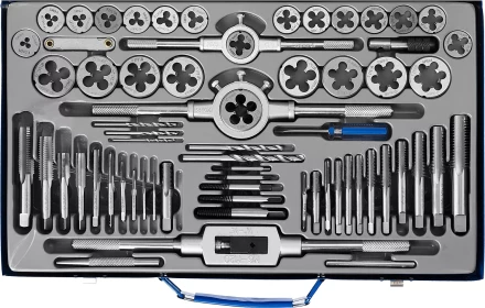 Набор метчиков и плашек ЗУБР &quot;ПРОФЕССИОНАЛ&quot;, сталь Р6М5, 65 предметов 28110-H65 купить в Ноябрьске