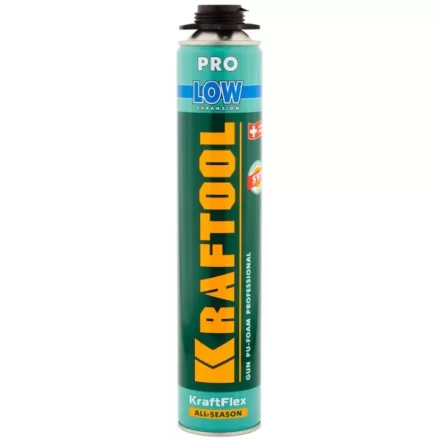 Пена &quot;PREMIUM LOW&quot; профессиональная, монтажная, пистолетная, всесезонная, 800мл, KRAFTOOL 41181_z01 купить в Ноябрьске