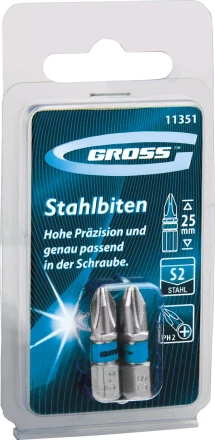Набор бит РН2х25, сталь S2, 2шт GROSS 11351 купить в Ноябрьске