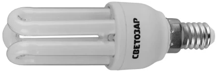 Энергосберегающая лампа СВЕТОЗАР"U-КЛАССИКА"спираль,цоколь E14(миньон),Т2,3U,теплый бел свет(2700К), 8000час, 9Вт(45) 44312-09 купить в Ноябрьске