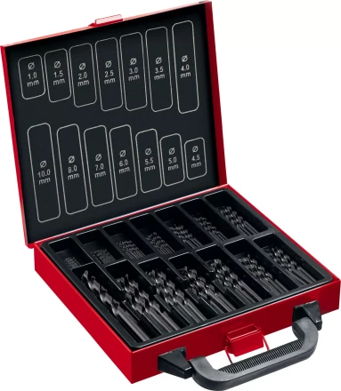 ЗУБР 99 шт, (1-10 мм), сталь Р4М2, класс В, мет.бокс, набор сверл по металлу (29605-H99) купить в Ноябрьске