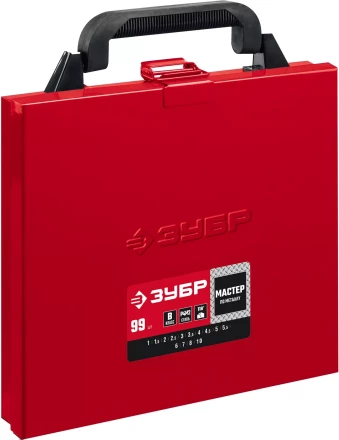 ЗУБР 99 шт, (1-10 мм), сталь Р4М2, класс В, мет.бокс, набор сверл по металлу (29605-H99) купить в Ноябрьске