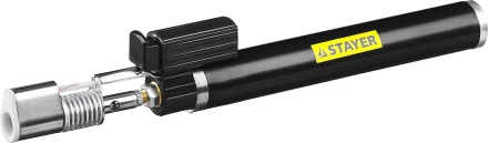 Газовая горелка STAYER &quot;PROFESSIONAL&quot;, 2в1, пьезоподжиг, регулировка пламени, 4 насадки, 1200С 55505-H6 купить в Ноябрьске