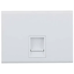 Розетка СВЕТОЗАР "ЭФФЕКТ" компьютерная, одинарная, без вставки и рамки, цвет белый SV-54419-W