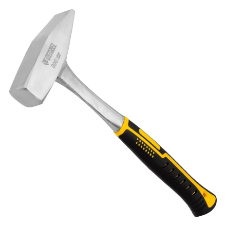 Молоток слесарный 800 г Denzel 10405, цельнометаллический, двухкомпонентная рукоятка купить в Ноябрьске