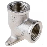 Уголок GENERAL FITTINGS с креплением к стене в двух точках, никелированная латунь, г/г, 1/2" 51075-G/G-1/2