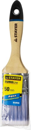 Кисть плоская STAYER &quot;EURO&quot;, &quot;AQUA&quot; для воднодисперсионных и акриловых ЛКМ, искусств щетина, деревян ручка, 2&quot;/50мм 01062-050 купить в Ноябрьске