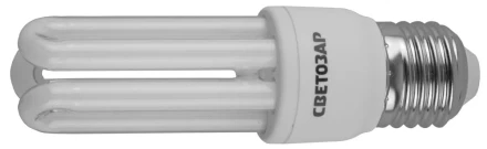 Энергосберегающая лампа СВЕТОЗАР"U-КЛАССИКА"стержень,цоколь E27(стандарт),Т2,3U,тепл бел свет (2700 К),8000час,12Вт(60) 44332-12 купить в Ноябрьске