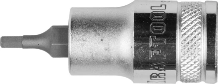 Торцовая бита-головка KRAFTOOL &quot;INDUSTRIE QUALITAT&quot;, материал S2, HEX, сатинированная, 1/2&quot;, H3 27908-03_z01 купить в Ноябрьске