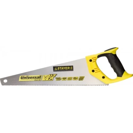 Ножовка универсальная (пила) STAYER Universal 450 мм, 7 TPI, универсальный зуб, рез вдоль и поперек волокон, для средних заготовок, фанеры, ДСП, МДФ 1510-45_z01 купить в Ноябрьске
