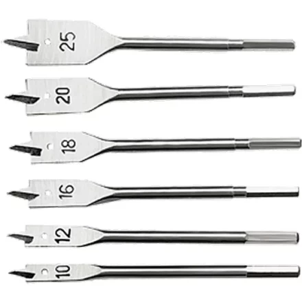 Набор сверл перовых по дереву 10-12-16-18-20-25 мм 6 штук 6-гранный хвостовик СИБРТЕХ 704155 купить в Ноябрьске