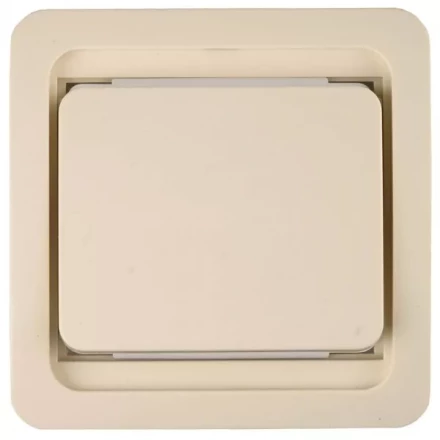Выключатель СВЕТОЗАР &quot;ГАММА&quot; одноклавишный, без подсветки, цвет бежевый, 10А/~250В SV-54130-B купить в Ноябрьске
