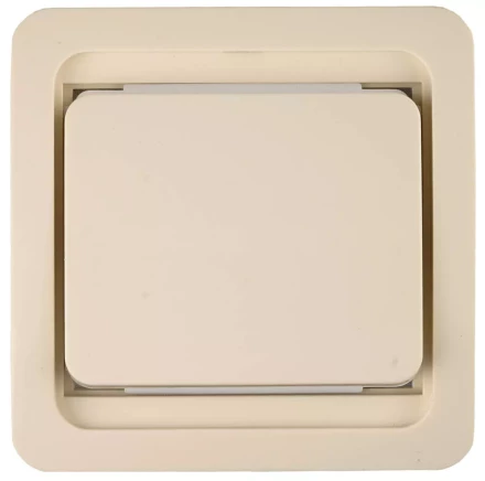 Выключатель СВЕТОЗАР &quot;ГАММА&quot; одноклавишный, без подсветки, цвет бежевый, 10А/~250В SV-54130-B купить в Ноябрьске