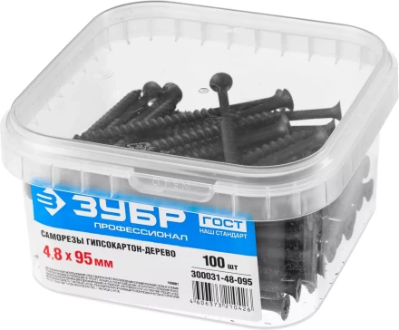 Саморезы фосфатированные с крупной резьбой, гипсокартон-дерево, ЗУБР 300031-48-095, PH2, 4,8 x 95 мм, 100 шт 300031-48-095 купить в Ноябрьске