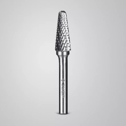 Зубр Твердосплавная борфреза L - конус с закругленным углом 28°, 10 х 25 мм, радиус 2.2 мм (28810-10-25) купить в Ноябрьске