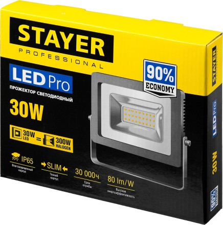 Прожектор LEDPro светодиодный, STAYER Profi 57131-30, 30Вт 57131-30 купить в Ноябрьске