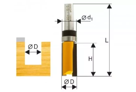 Фреза кромочная прямая ф19х26мм хв. 8мм 46183 купить в Ноябрьске