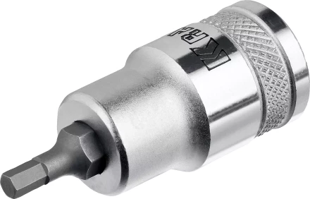 Торцовая бита-головка KRAFTOOL &quot;INDUSTRIE QUALITAT&quot;, материал S2, HEX, сатинированная, 1/2&quot;, H4 27908-04_z01 купить в Ноябрьске