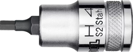 Торцовая бита-головка KRAFTOOL &quot;INDUSTRIE QUALITAT&quot;, материал S2, HEX, сатинированная, 1/2&quot;, H4 27908-04_z01 купить в Ноябрьске