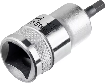 Торцовая бита-головка KRAFTOOL &quot;INDUSTRIE QUALITAT&quot;, материал S2, HEX, сатинированная, 1/2&quot;, H4 27908-04_z01 купить в Ноябрьске