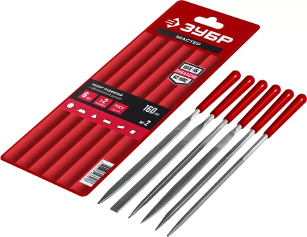 ЗУБР 6 шт, 160 мм, в чехле, с ручками набор надфилей (16016-H6) купить в Ноябрьске